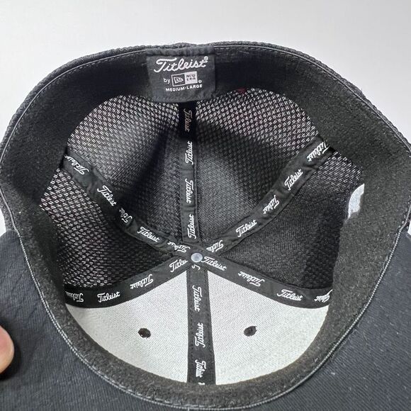 Titleist FJ FootJoy Tour Elite Troy Fit Hat Medium-Large Black Mesh Back - Picture 8 of 8